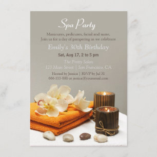 Elegant Relaxing Spa Birthday Party Kaart
