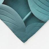 Elegant reliëf 3D bloemreliëf Blauwgroen Fleece Deken (Hoek)