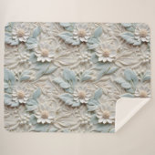 Elegant reliëf 3D bloemreliëf pastel Sherpa Deken (Voorkant (horizontaal))