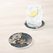 Elegant reliëf 3D bloemreliëf Zandsteen Onderzetter (Zijkant)