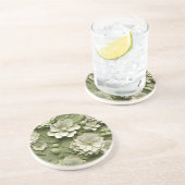 Elegant reliëf 3D bloemreliëf Zandsteen Onderzetter (Zijkant)