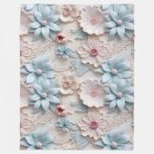 Elegant reliëf 3D stijl bloemreliëf pastel Fleece Deken (Voorkant)