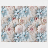 Elegant reliëf 3D stijl bloemreliëf pastel Fleece Deken (Voorkant (Horizontaal))