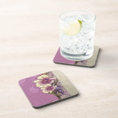 Elegant reliëf Lila Damask Onderzetters (Rechterzijde)