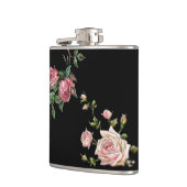 Elegant reliëf roze rozen heupfles (Links)