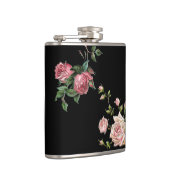 Elegant reliëf roze rozen heupfles (Rechts)