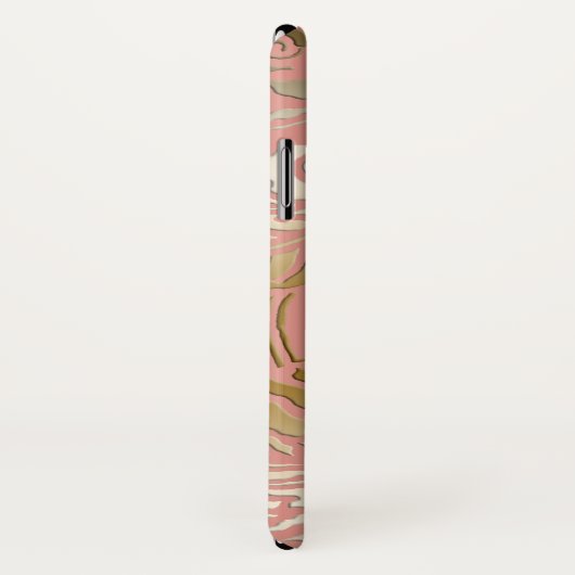 Elegant reliëf stijl Roos gouden bloemen Case-Mate iPhone Case (Achterkant / rechts)