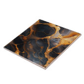 Elegant reliëf zwart en goud marmer tegeltje (Zijkant)