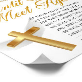 Elegant Religieus Foto Rouwdicht Bord Poster (Hoek)
