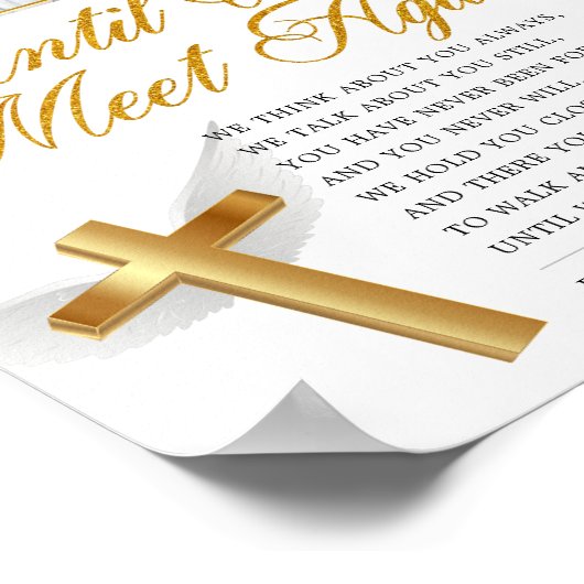 Elegant Religieus Foto Rouwdicht Bord Poster (Hoek)