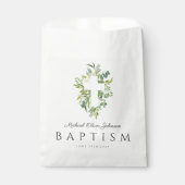 Elegant Religieus Kruis Botanische Doop  Bedankzakje (Voorkant)