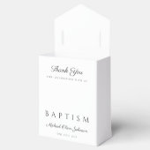 Elegant Religieus Kruis Groen Botanisch Doopsel Bedankdoosjes (Geopend)