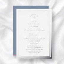 Elegant Religieus Kruis Stof Blauw Jongens Doop