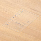 Elegant Religieus Kruis Stof Blauw Jongens Doopfee Acryl Uitnodigingen (Laagn)