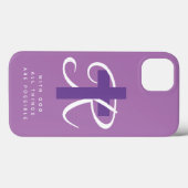 Elegant religieus kruisbeeld monogram licht paars Case-Mate iPhone case (Achterkant (horizontaal))