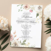 Elegant Religieuze Baptism Ceremony Pink Floral Briefkaart