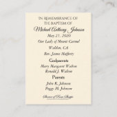 Elegant Religieuze Baptismal Herdenking Heilige Ka Visitekaartje (Achterkant)