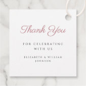 Elegant Religieuze Cross-Roze Manuscript Baptisme Bedankjes Labels (Achterkant)