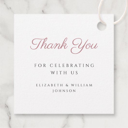 Elegant Religieuze Cross-Roze Manuscript Baptisme Bedankjes Labels (Achterkant)