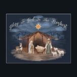 Elegant Religieuze Jesus Nativiteit Christelijk Feestdagenkaart<br><div class="desc">Deel de boodschap die Glory aan God in het Hoogste met familie en vrienden dit kerstseizoen. Een prachtig en elegant ontwerp van de waterverf met baby Jezus en liefhebbende Mary en Joseph Natitivity scène. De kant van het adres kenmerkt een het scheuren ster en uw gepersonaliseerd bericht. Elegant scriptstijl typografie....</div>