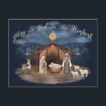 Elegant Religieuze Jesus Nativiteit Christelijk Feestdagenkaart<br><div class="desc">Deel de boodschap die Glory aan God in het Hoogste met familie en vrienden dit kerstseizoen. Een prachtig en elegant ontwerp van de waterverf met baby Jezus en liefhebbende Mary en Joseph Natitivity scène. De kant van het adres kenmerkt een het scheuren ster en uw gepersonaliseerd bericht. Elegant scriptstijl typografie....</div>