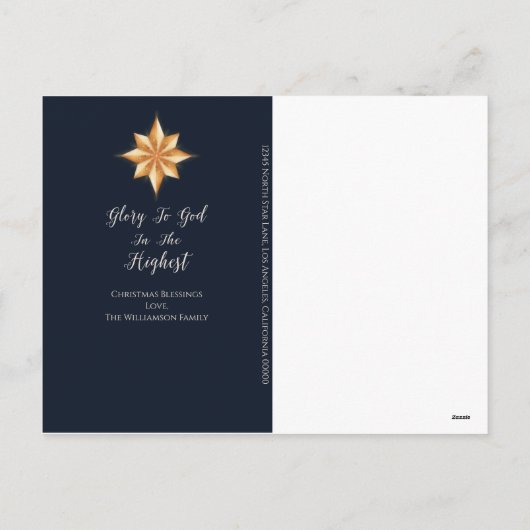 Elegant Religieuze Jesus Nativiteit Christelijk Feestdagenkaart (Achterkant)