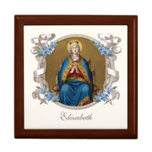 Elegant Religieuze Maagd Mary Blue Floral