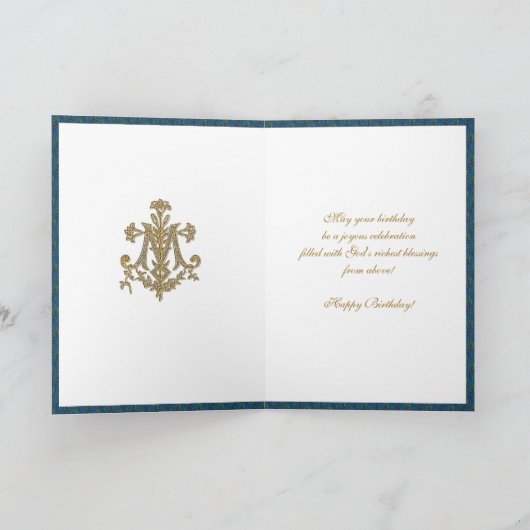 Elegant Religieuze Maagd Mary Fatima Kaart (Binnen)