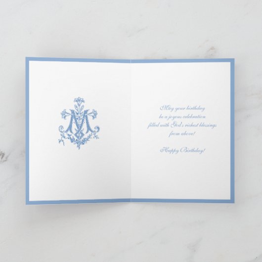 Elegant Religieuze Maagd Mary Floral Kaart (Binnen)