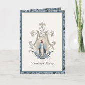 Elegant Religieuze Maagd Mary Floral Kaart (Voorkant)