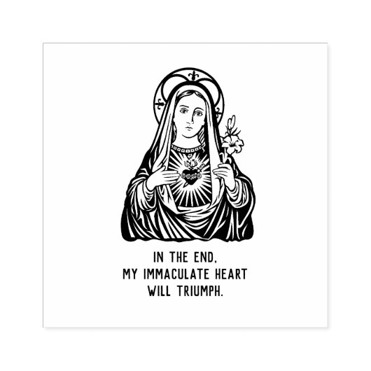 Elegant Religieuze Maagd Mary Immaculate Heart Rubberstempel (Afrduk)