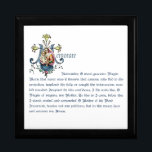 Elegant Religieuze Memorare Prayer Virgin Mary Cadeaudoosje<br><div class="desc">Met een prachtig katholiek ontwerp van de Maagd zonder blozen,  Mary en Baby Jezus,  overvallen op een Marian Kruis met leugens. Het traditionele gebed Memorare aan Our Lady staat hieronder afgebeeld.</div>