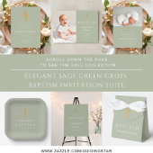 Elegant Religieuze Sage Green Boy Baptism Welkom Acryl Bord