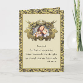 Elegant Religieuze St. Joseph Child Jesus Gold Kaart