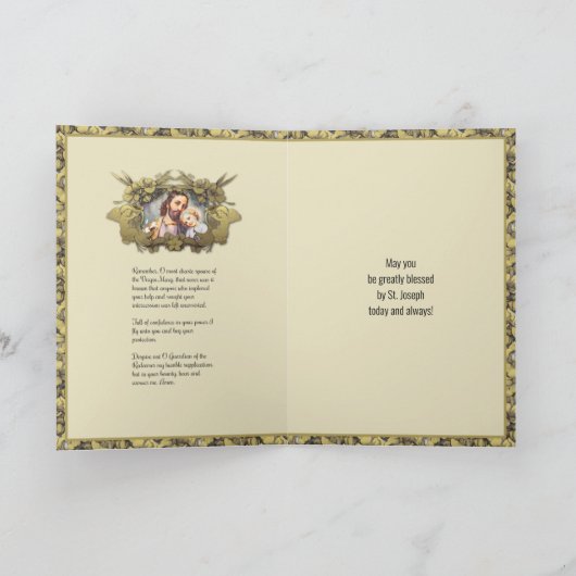 Elegant Religieuze St. Joseph Child Jesus Gold Kaart (Binnen)