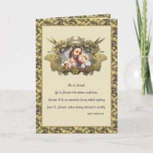 Elegant Religieuze St. Joseph Child Jesus Gold Kaart