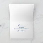 Elegant Religieuze Vrede op Blauwe Kerstavond Kaart (Binnen)