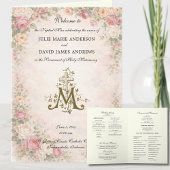 Elegant Religious Catholic Wedding Mass Program Kaart