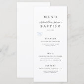 Elegant Religious Cross Boy Baptism Menu (Voorkant / Achterkant)