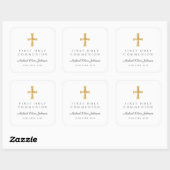 Elegant Religious Cross Boy First Community Vierkante Sticker (Vel)