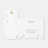 Elegant Religious Cross Floral Peonies Baptisme Bedankdoosjes (Uitgevouwen)