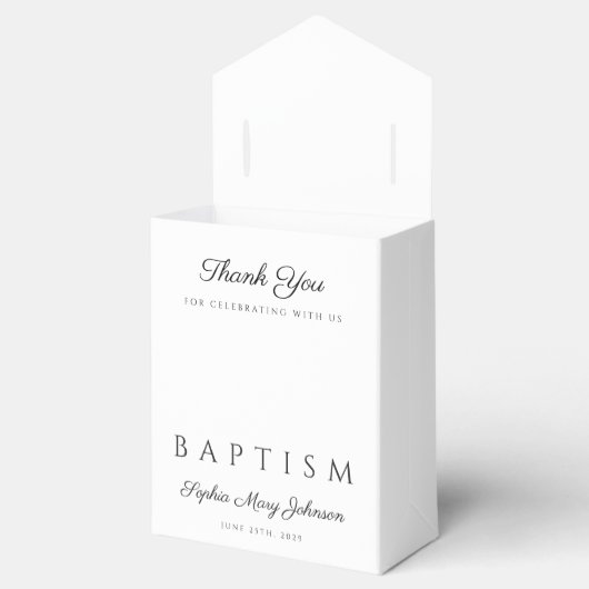 Elegant Religious Cross Floral Peonies Baptisme Bedankdoosjes (Geopend)