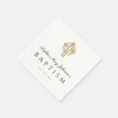 Elegant Religious Cross Floral Wreath Baptisme Servet (Hoek)