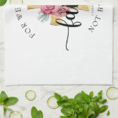 Elegant Religious Floral Cross Theedoek (Gevouwen)