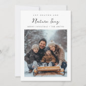 Elegant Religious Let heaven & Nature Sing Photo Feestdagenkaart (Voorkant)