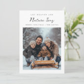 Elegant Religious Let heaven & Nature Sing Photo Feestdagenkaart (Staand voorkant)