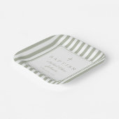 Elegant Religious Sage Green Boy Baptism Papieren Bordje (Gebogen)