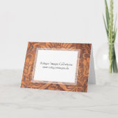 Elegant Renaissance Antiek Leather Damask Kaart (Achterkant)