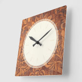 Elegant Renaissance Antiek Leather Damask Vierkante Klok (Hoek)