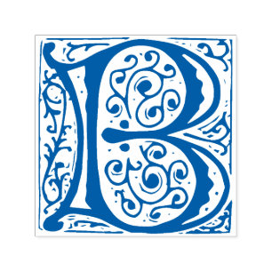 Elegant Renaissance Letter B Monogram Zelfinktende Stempel